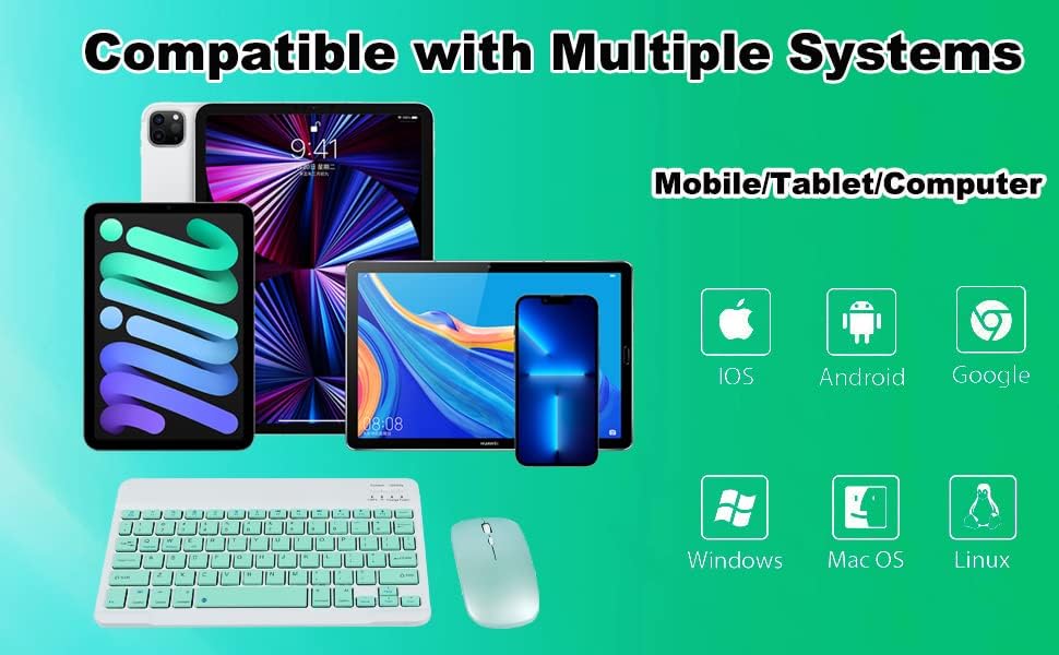Bluetooth Tastatur Kabellos, Funktastatur Mit Maus,2.4G Maus, Mini Tastatur Ultra-Dünn Wireless Tast