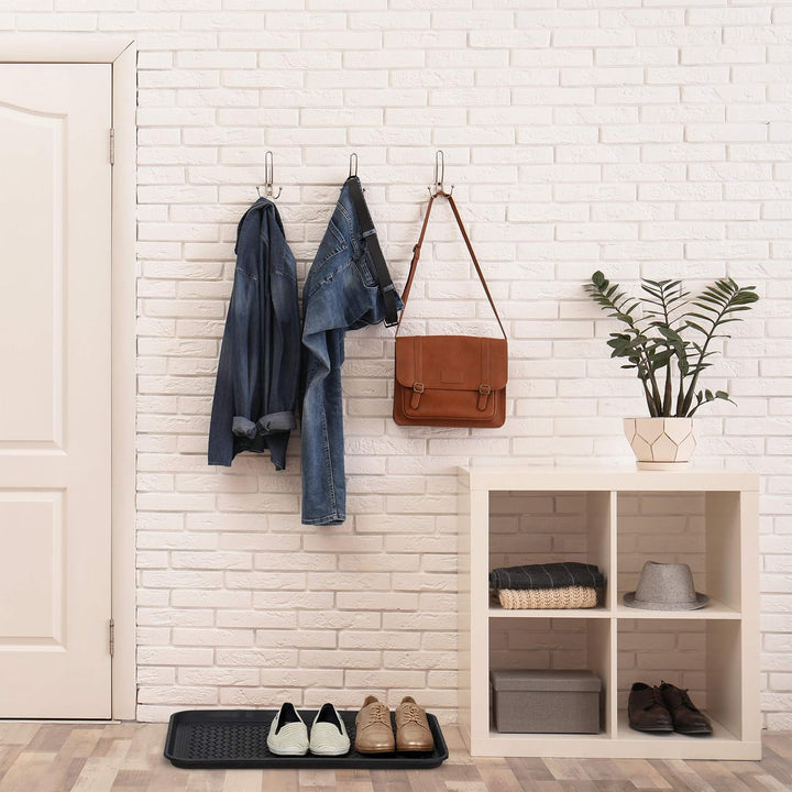 Relaxdays 4 x Schuhabtropfschale gross, mit Profil, für Flur, Schrank, Auto, Schuhwanne gegen Schmut