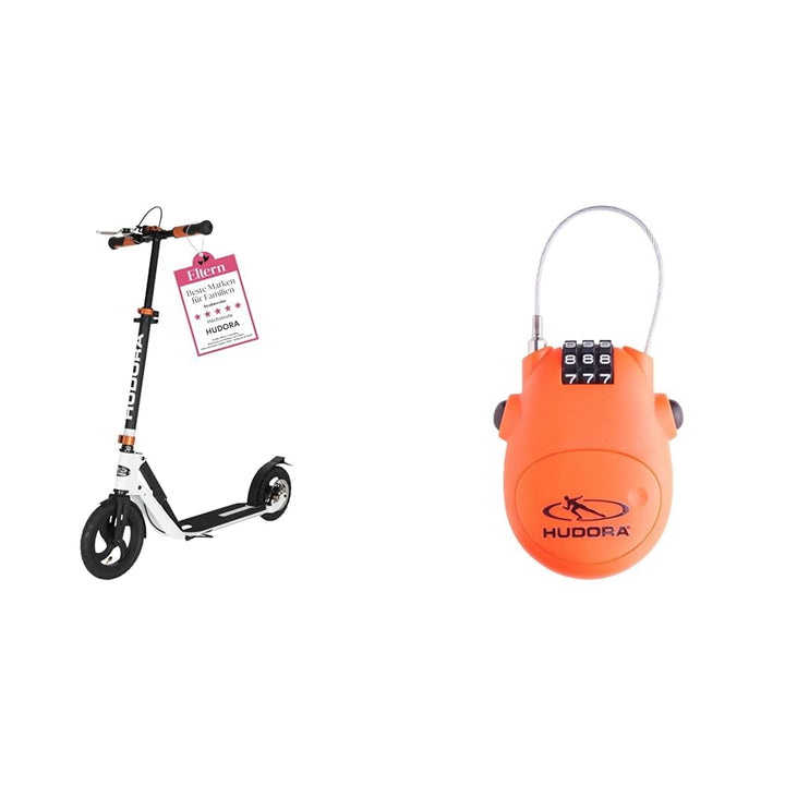 HUDORA BigWheel Air 230 Scooter - Tretroller mit/ohne Handbremse - Stabiler Aluminium-Roller mit Luf