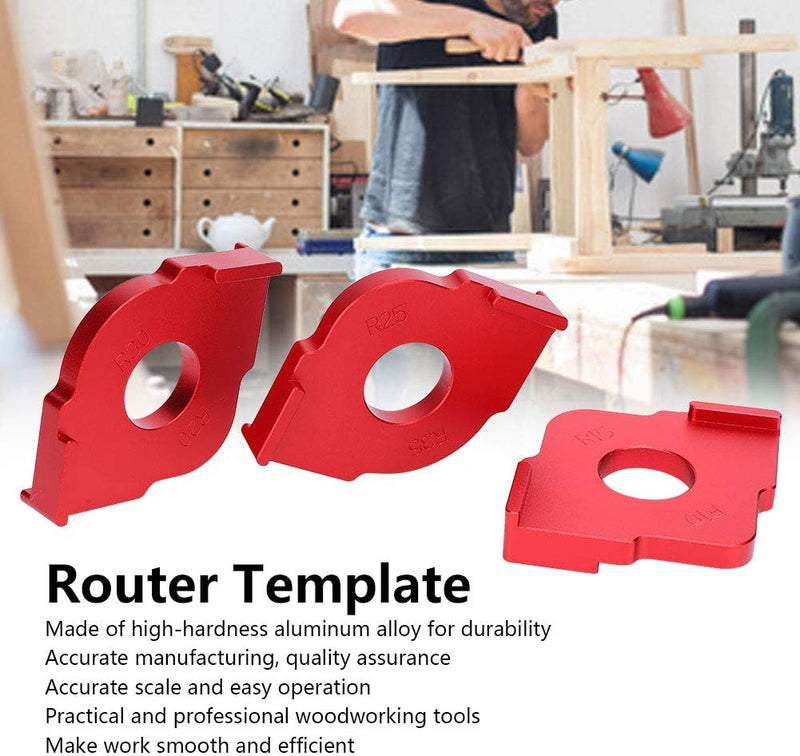 Radius Jig Router Templates Set, R10 -R35 Radius Quick Jig Router Bit Holzbearbeitungsbogen-Vorlagen