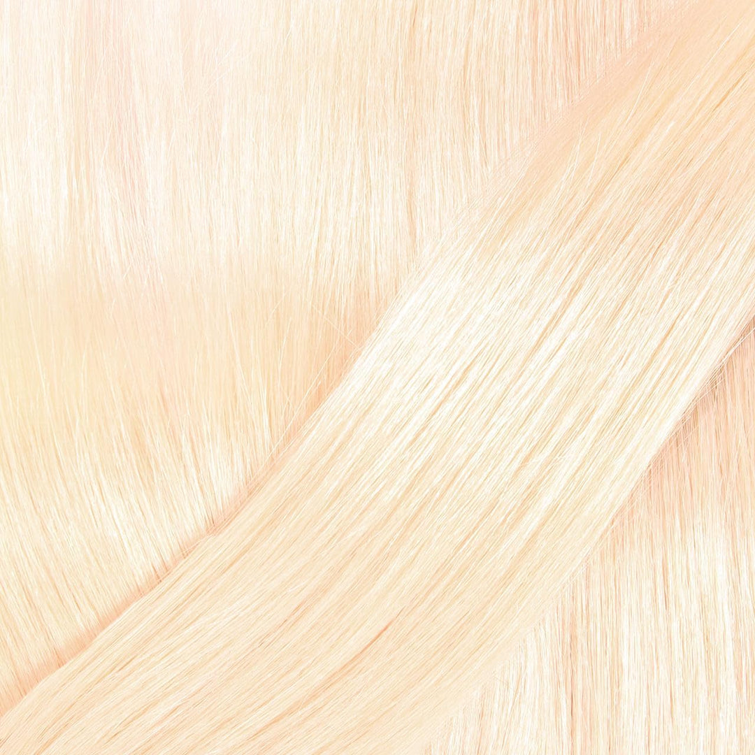hair2heart Microring Extensions Echthaar Gewellt - 25 Strähnen 1g 40cm 10/0 hell-lichtblond 25 Sträh