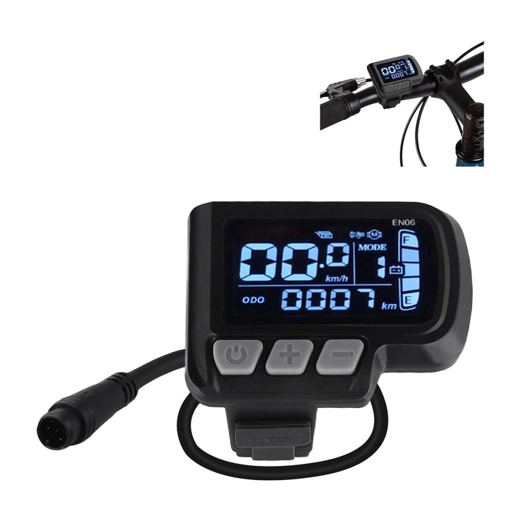 E-Bike Display 24V 36V 48V LCD Bildschirm mit 6 Pin Wasserdichtes Schnittstellenkabel für Elektrofah