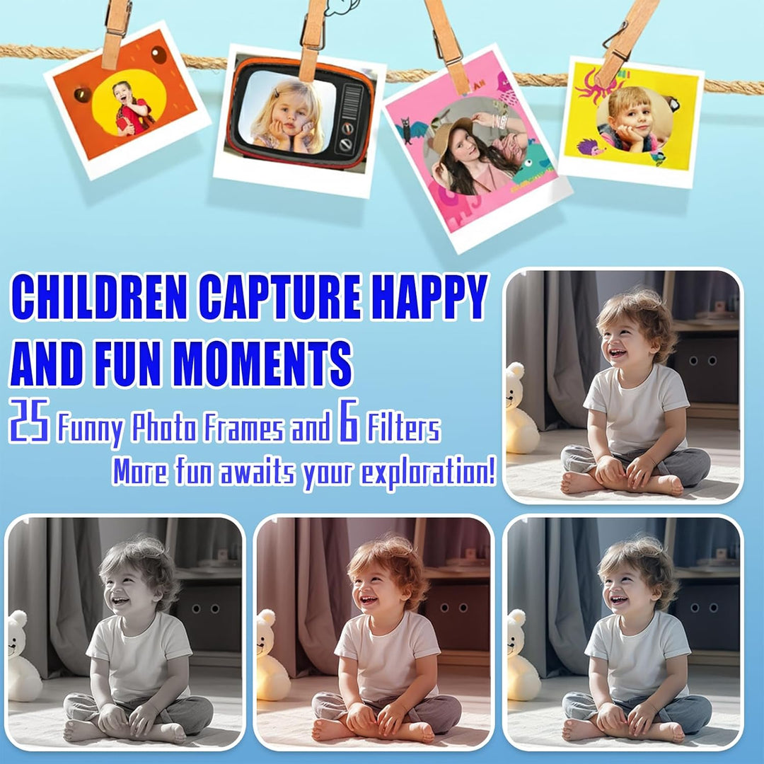 Kinderkamera, Digitalkamera Kinder 1080P 2,0"-Bildschirm Kinder Kamera mit 32GB Karte, Selfie Digita