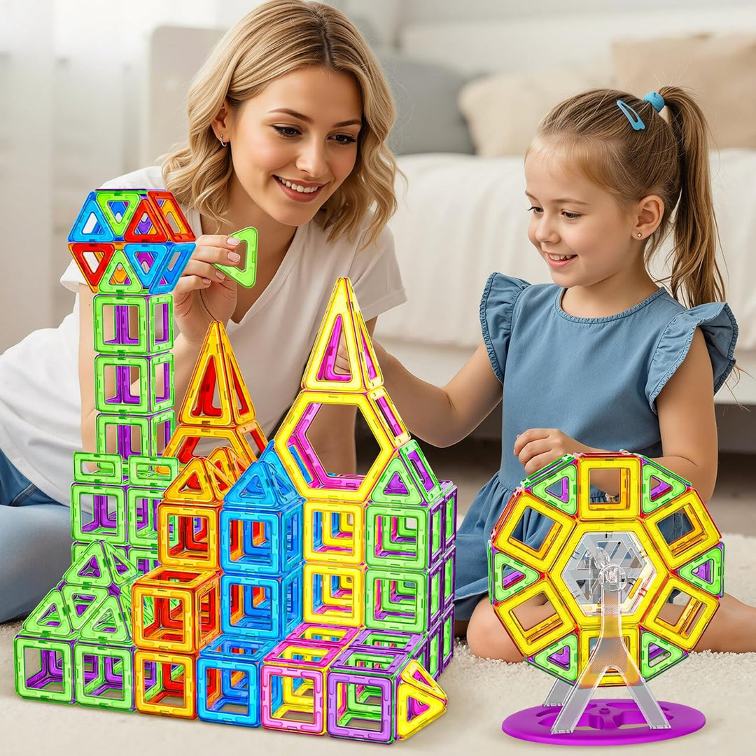Magnetische Bausteine 120 Teile Konstruktion, Magnetbausteine Magnetspielzeug Magnete Kinder, Magnet