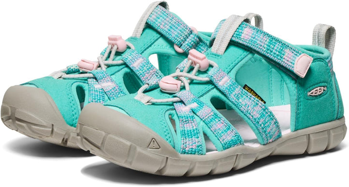 KEEN Unisex-Kinder Seacamp 2 Sandalen 32 EU Bright Aqua Giggle Pink, 32 EU Bright Aqua Giggle Pink