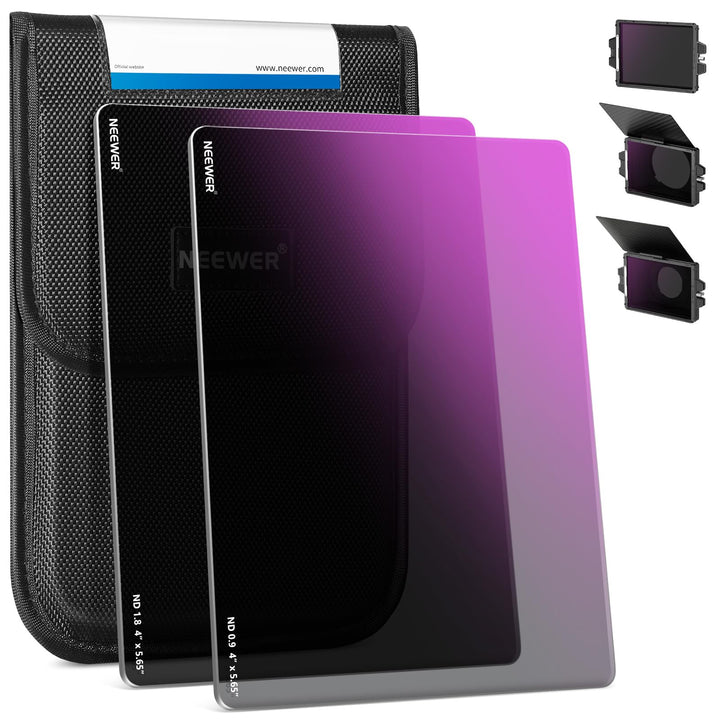 NEEWER 2 Pack ND0.9/1.8 (3/6 Stops) Square ND Filter, 4" x5,65 Dual Sided 30 Multi Nano Coated Cinem