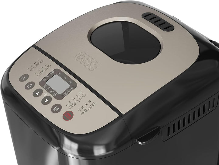 BLACK+DECKER BXBM600E – Brotbackautomat 600W | 500g, 750g & 1kg | 17 Programme für Brot, Joghurt, Ku