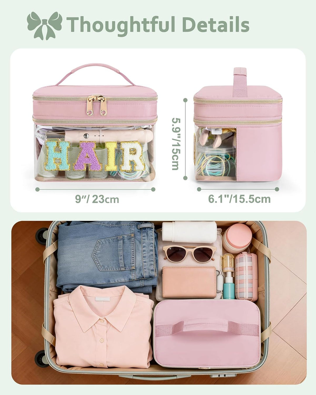Fasrom Haargummi Aufbewahrung, Haarschmuck Organizer für Haaraccessoires mit Chenille Buchstabe, Tra