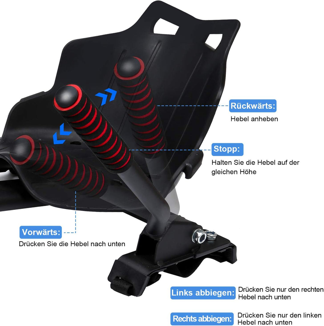 Herrselsam Hoverboard Sitz, Hoverboard mit Sitz verstellbarer,Sitzscooter Kompatibel Sitz für 6,5-10