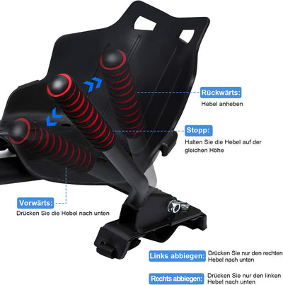 EINFEBEN Hoverboard Sitz,Kart Erweiterung für 6.5-10 Zoll Hoverboards, Sitzscooter für 2 Wheel Balan
