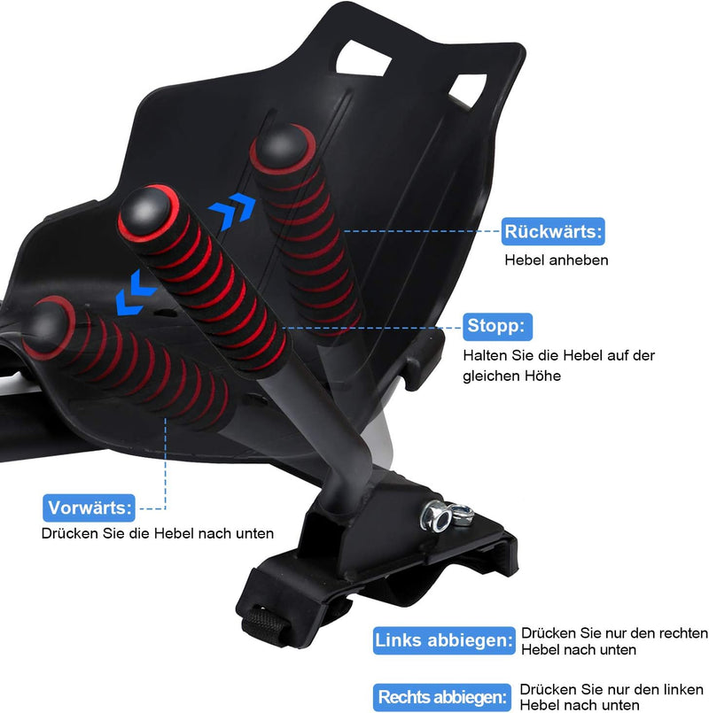 EINFEBEN Hoverboard Sitz,Kart Erweiterung für 6.5-10 Zoll Hoverboards, Sitzscooter für 2 Wheel Balan