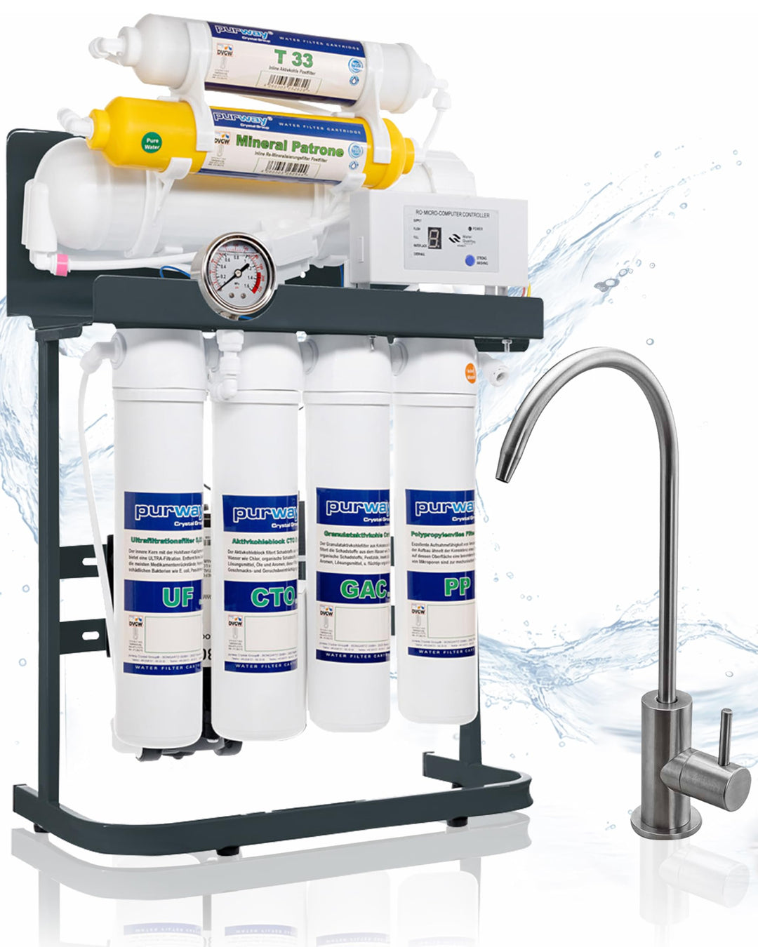 PUR Booster Quick 7 Stufen Umkehrosmoseanlage 400 GPD ohne Tank