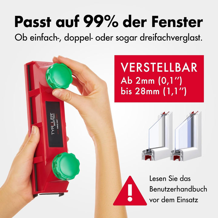 Tyroler Fensterreiniger mit regulierbarer Magnetkraft Glider D-4 | Fensterputzen leicht gemacht | Gl