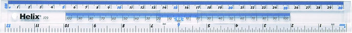 Helix Lineal, Kunststoff, 300 mm, 50 Stück, J09025 Schachtel mit 50 30cm Ruler, Schachtel mit 50 30c
