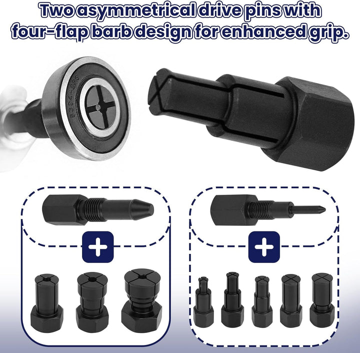 Lagerabzieher, 12-TLG. Gleithammer Abzieher, Innenlager Abzieher 8–32 mm, Kugellager Abzieher&Radlag
