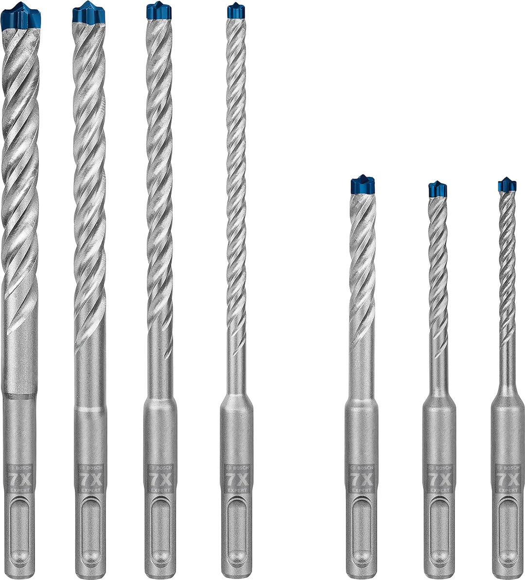 Bosch Professional 7x Expert SDS plus-7X Hammerbohrer Set (für Stahlbeton, Ø 5-12 mm, Zubehör Bohrha