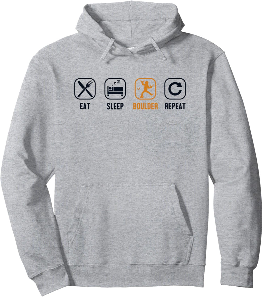 Eat Sleep Boulder Repeat Klettern Speedklettern Bouldern Pullover Hoodie