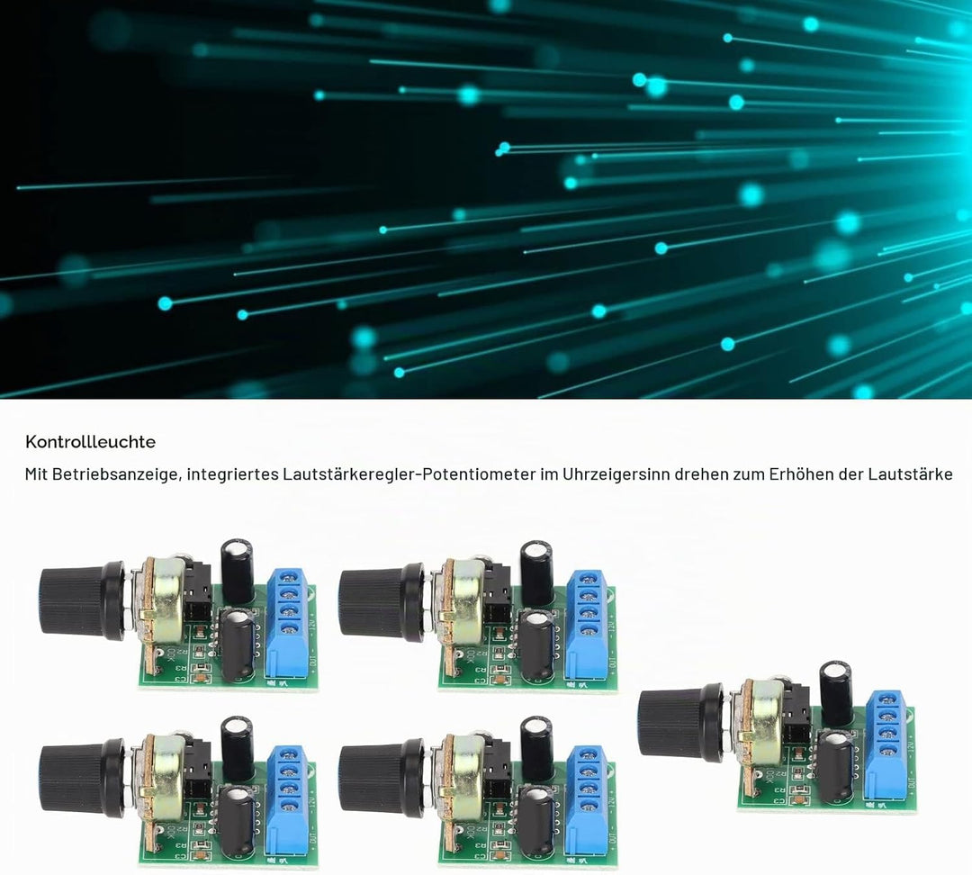 5PCS -Verstärkerplatine, LM386 Audio-Verstärkerplatine, DC 3V Bis 12V Digitaler Stereo-Leistungsvers