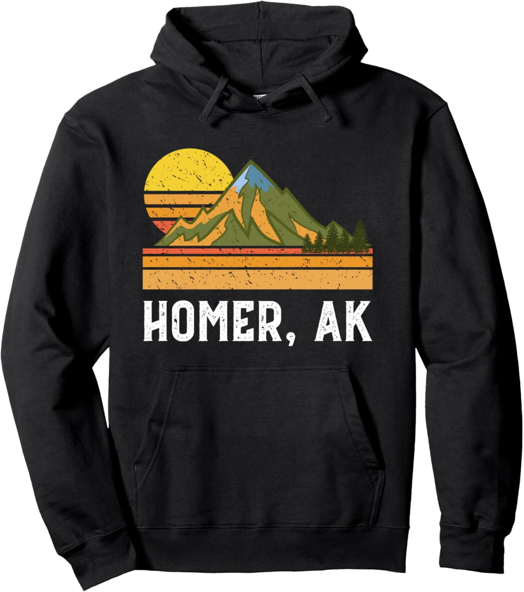 Berg Sonnenuntergang Urlaub Geschenk-Homer Alaska Pullover Hoodie