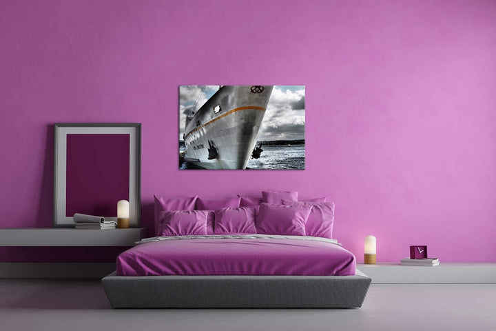 deyoli gigantisches Schiff am Meer im Format: 80x60 als Leinwandbild, Motiv fertig gerahmt auf Echth