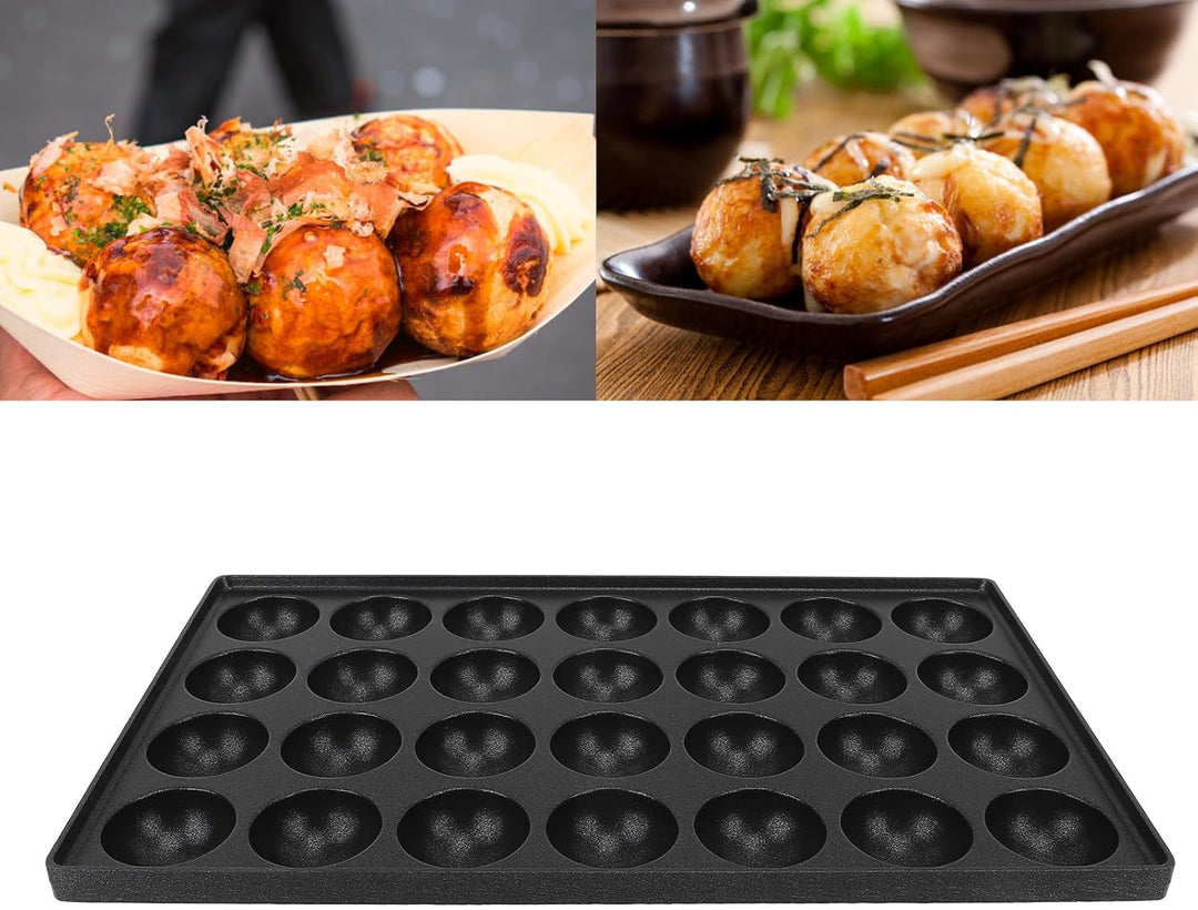 Fockety Takoyaki-Maker, Aluminium 28-Loch-Pfanne mit Antihaftbeschichtung, Bequem zu verwenden, Mode