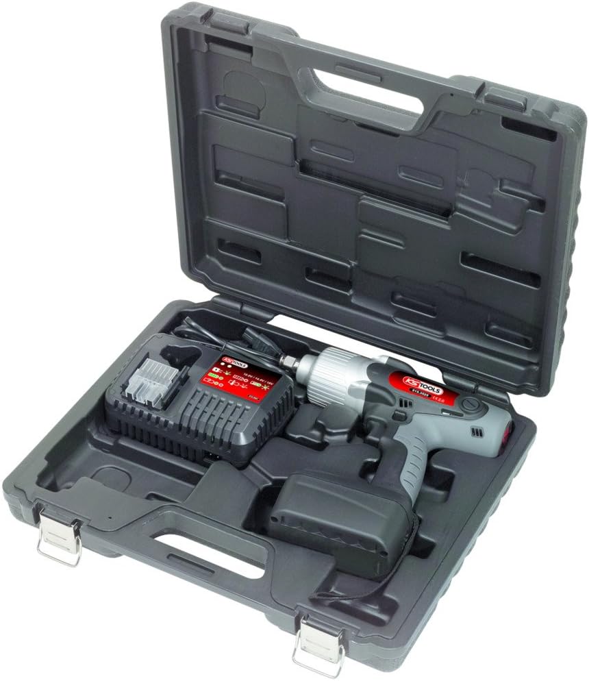 KS Tools 515.3526 1/2''Akku-Schlag-Schrauber Drehmomentvorwahl,1.800 U/min,mit 2 Akku+1 Ladegerät mi