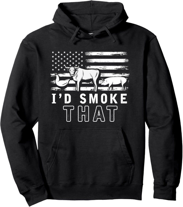 Grillmeister Barbecue Grillparty USA Flagge Lustiges Grillen Pullover Hoodie