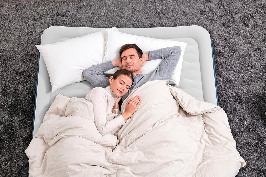 Bestway AlwayzAire Luftbett mit integrierter Doppelpumpe Double XL/Mid 203 x 152 x 46 cm, Grau
