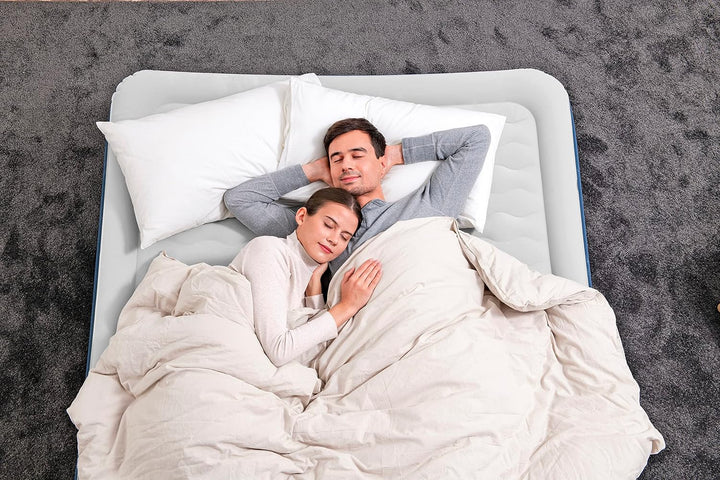 Bestway AlwayzAire Luftbett mit integrierter Doppelpumpe Double XL/Mid 203 x 152 x 46 cm, Grau