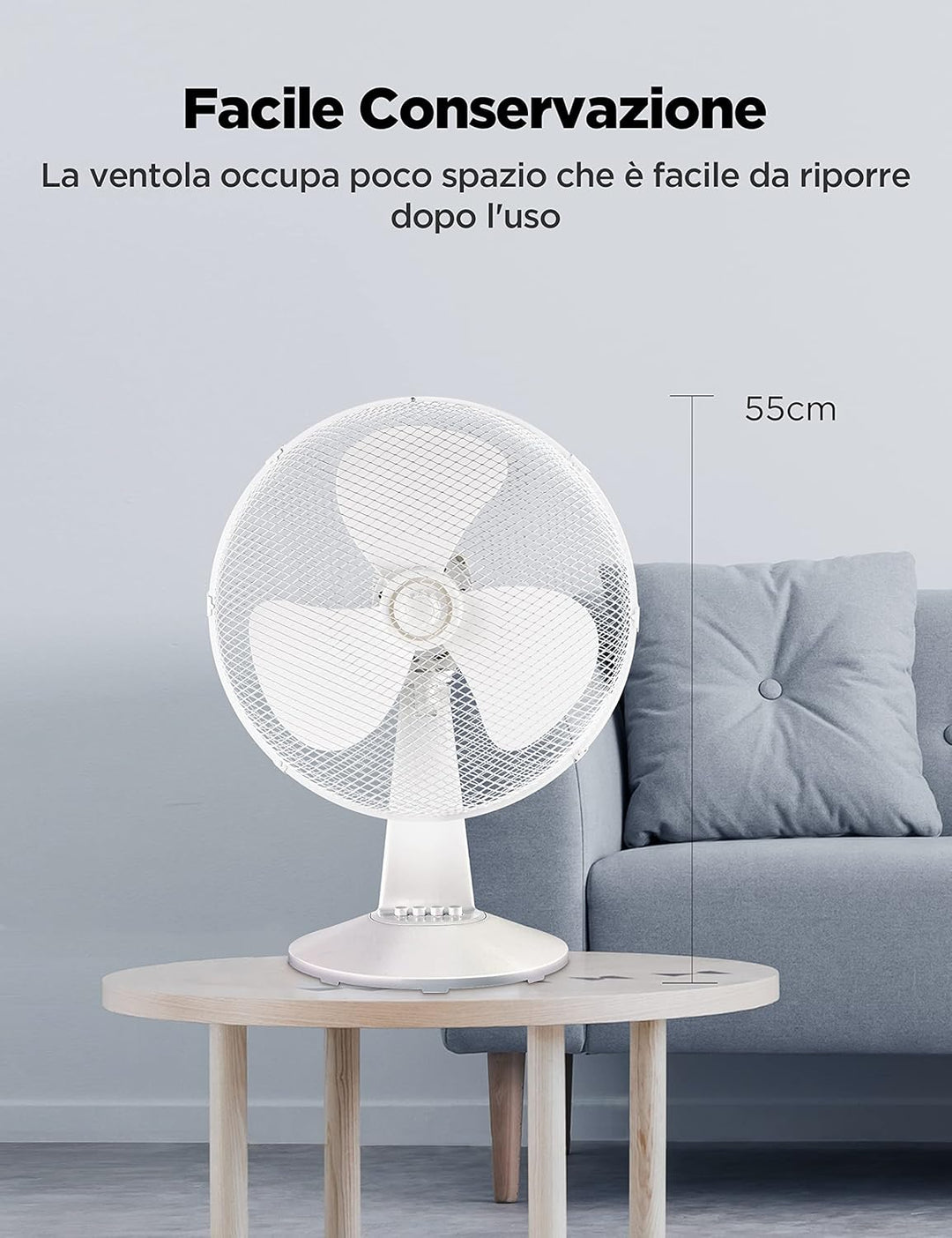 Midea FT40-21M Tischventilator, 40 W, Durchmesser 40 cm, leiser Ventilator mit 3 Flügeln, 3 Geschwin