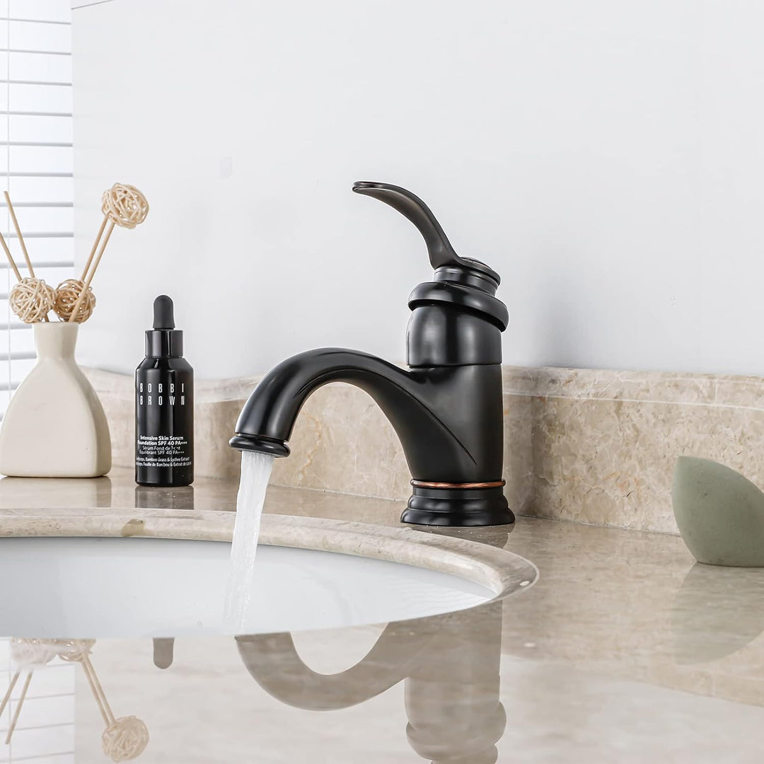BOAOTX Wasserhahn Bad Schwarz Retro, Waschtischarmatur Antik, Armatur Waschbecken Nostalgie, Badarma