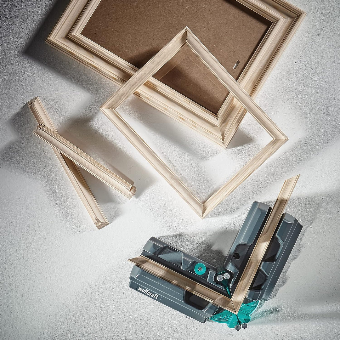 wolfcraft Schmiege und Schneidlade 6948200 / 2in1 Gehrungslade aus Stahl mit Winkelhalbierenden zum