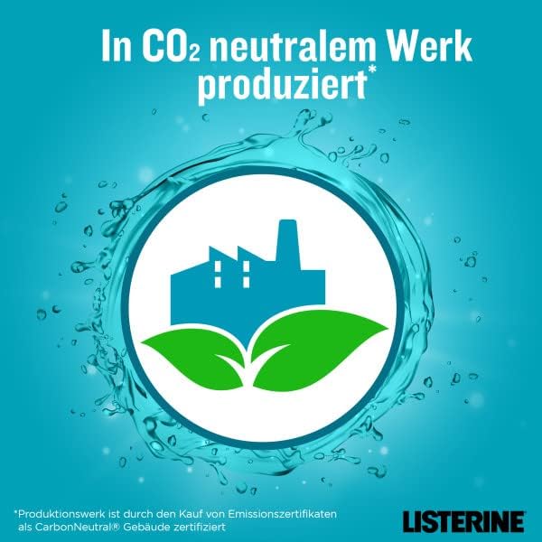 LISTERINE Cool Mint (500 ml), antibakterielle Mundspülung mit ätherischen Ölen & Minzgeschmack, Mund