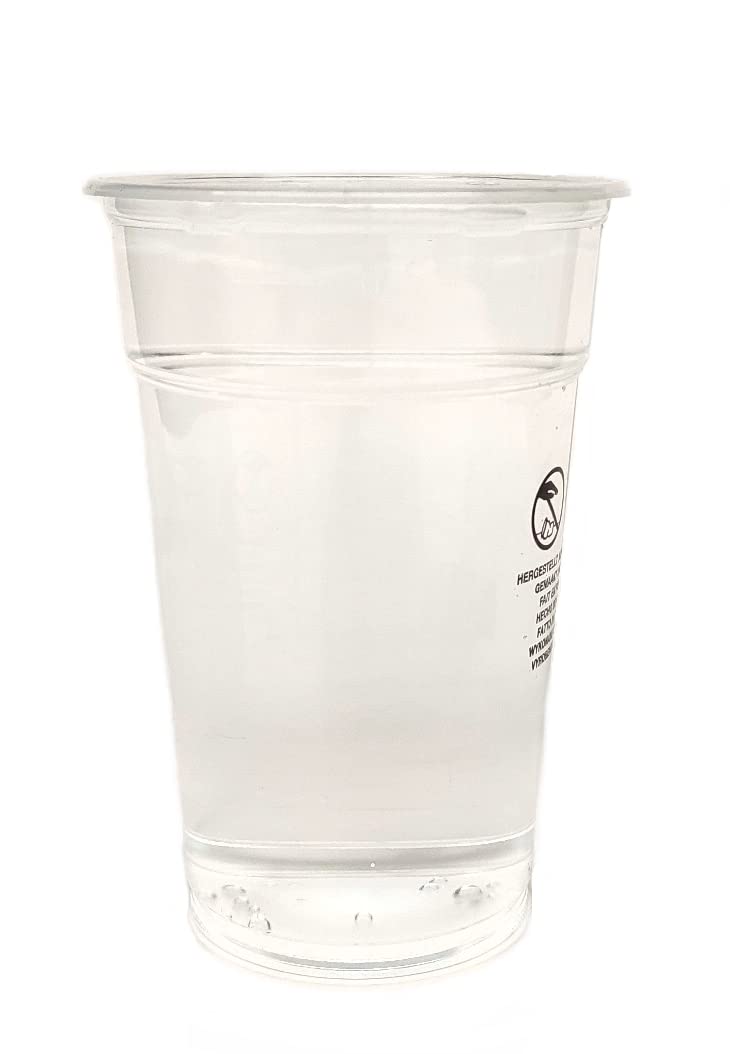 CWPACK Trinkbecher PP, Einwegbecher, Plastikbecher, Bierbecher Bubble Tea Becher klar, 600ml(22oz) Ø