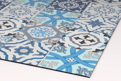 Queence | Küchen Spritzschutz Fliesenmuster 60x40 cm | Küchenrückwand | Alu-DiBond | Abdeckung Herd
