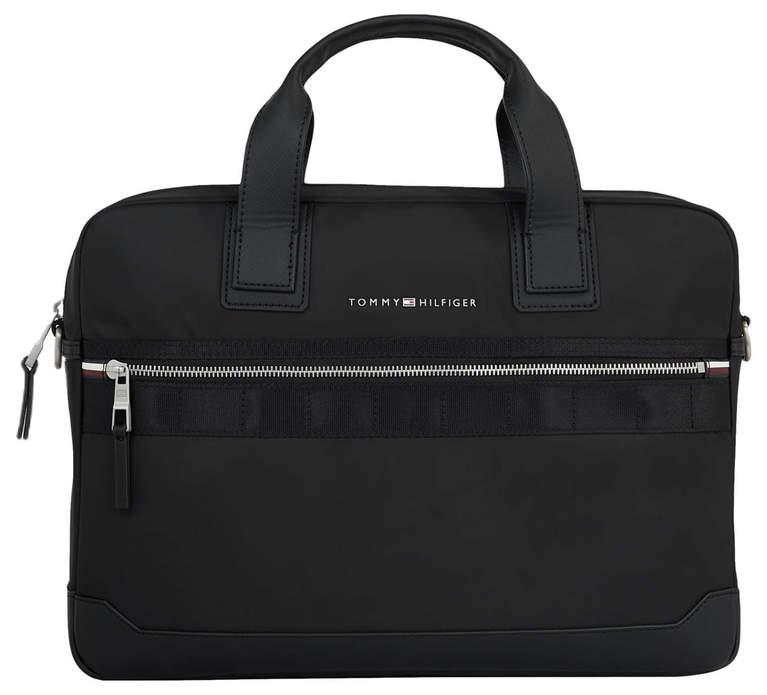 Tommy Hilfiger Herren Th Erhöhte Nylon Computertasche Schwarz, Schwarz