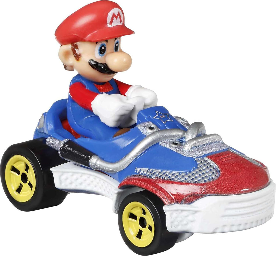 Hot Wheels HDB22 - Mario Kart-Fahrzeug (4er-Pack), Set mit 4 beliebten Figuren, darunter 1 Exklusive