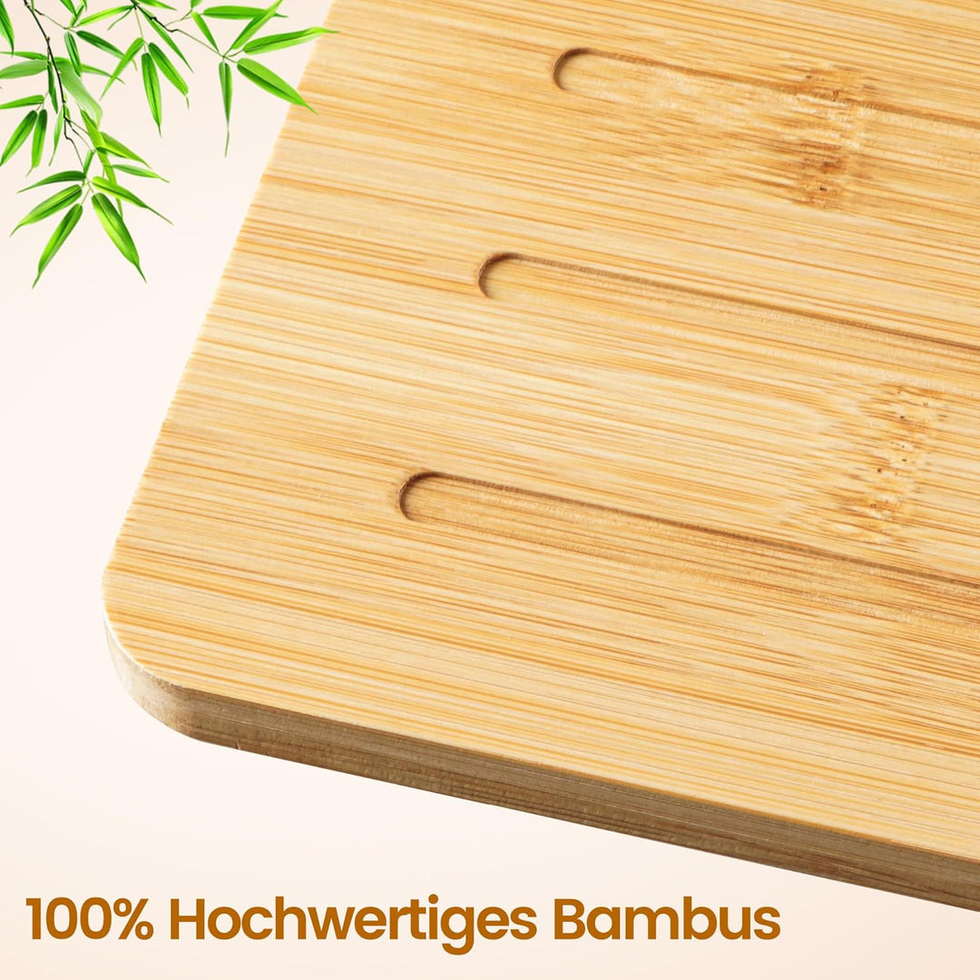 Klappbarer Toilettenhocker Erwachsene, Klohocker aus Bambus-Holz für Badezimmer, Ergonomischer WC Ho