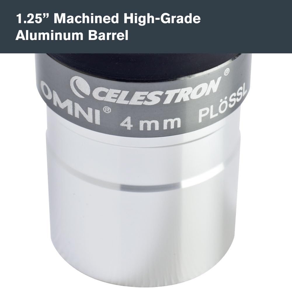 Celestron 93316 1-1/4-4 mm Omni Serie Okular, Schwarz/Silber, 4 mm