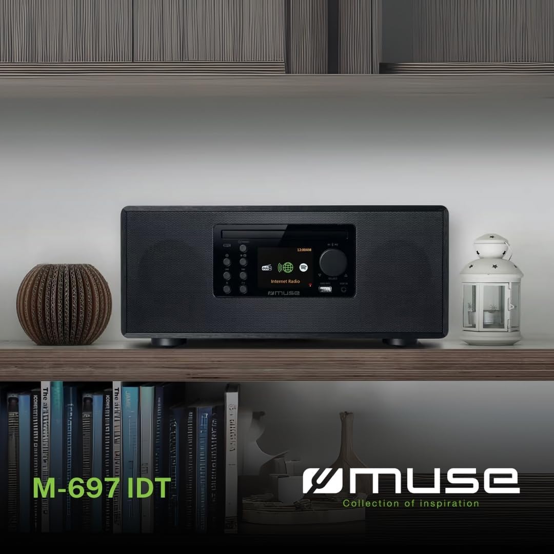 MUSE M-697 IDT Smart Micro System mit DAB+, Internetradio, CD &amp; Bluetooth