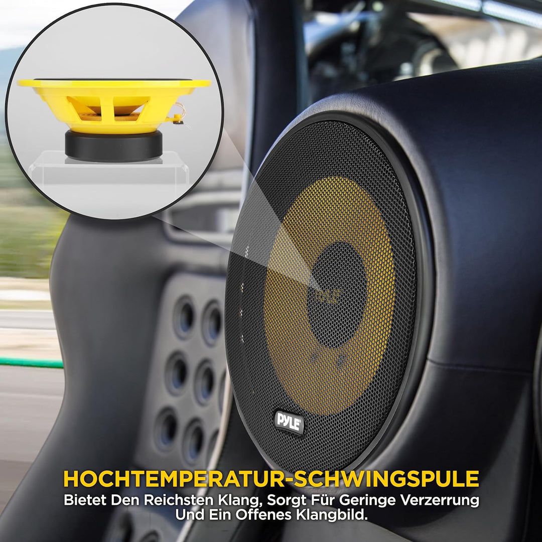 Pyle PLG6C Passiv Lautsprecher + 16,5cm (6,5'' Zoll) + 400 Watt + Gelbe Lautsprecher/Speaker + Com