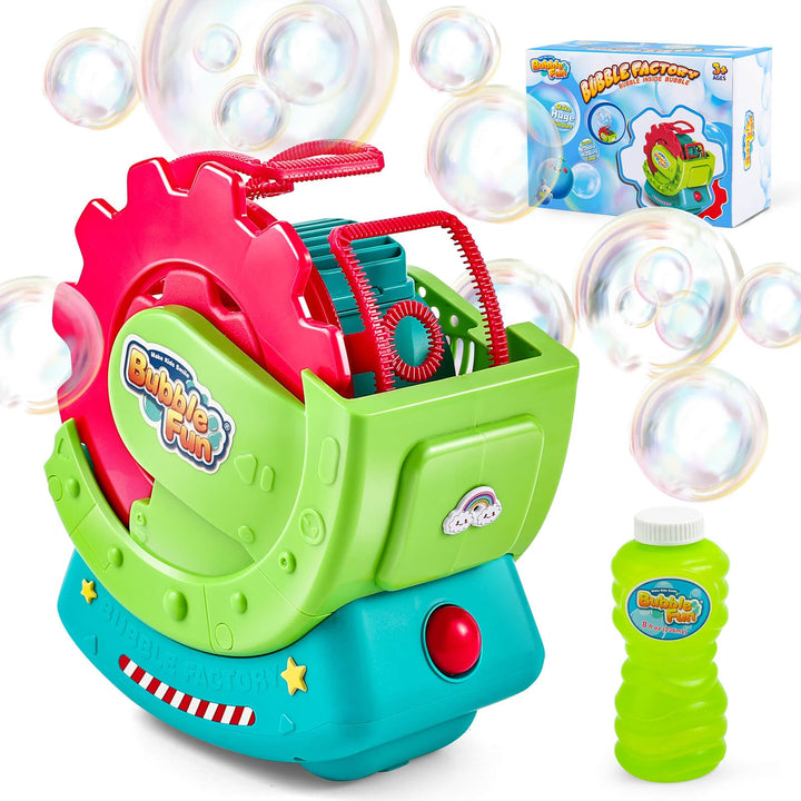 Seifenblasenmaschine für Kinder,Automatischer Blasenmacher mit 236mL Seifenblasenwasser - Machen Ext