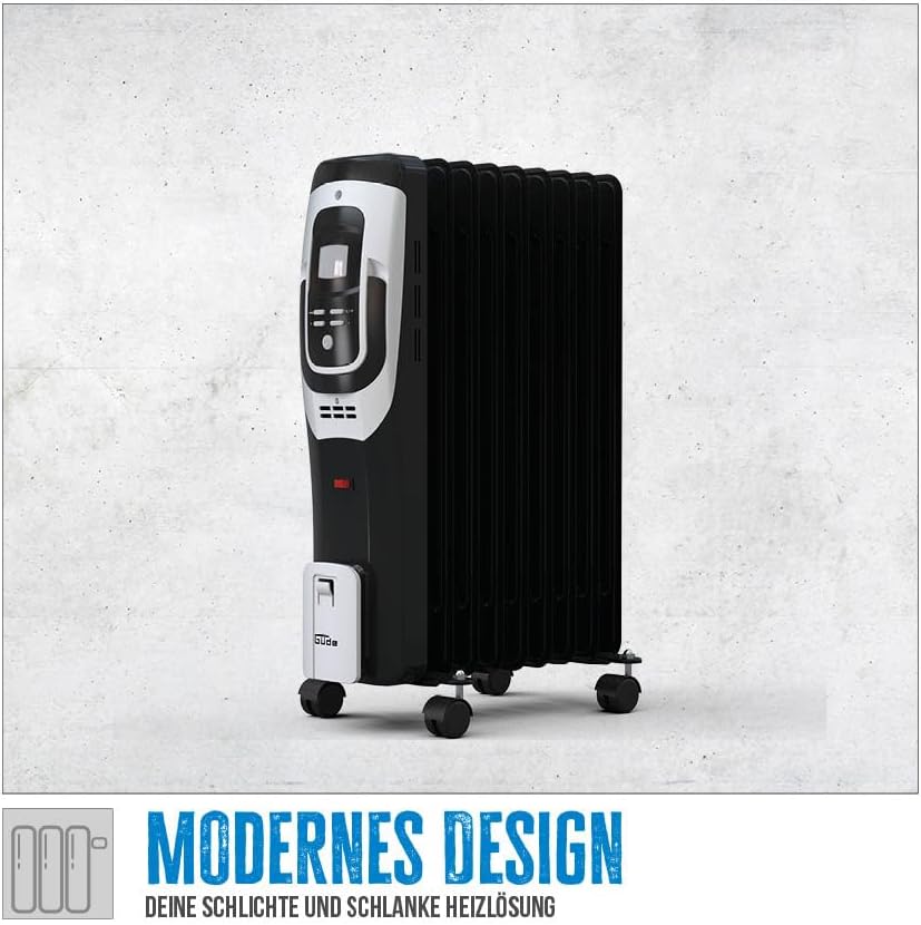 Güde Ölradiator OR 2000-9 DT (220-240 V, 2000 W Heizleistung, 3 Heizstufen (800/1200/2000 W), LCD-Di