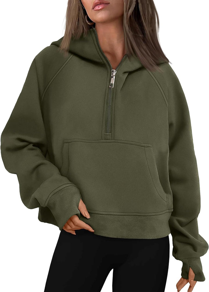 Timuspo Hoodie Damen Sweatjacke Kapuzenjacke mit Fleecet-Innenfutter Basic Zip Up Hoodie Pullover Wi