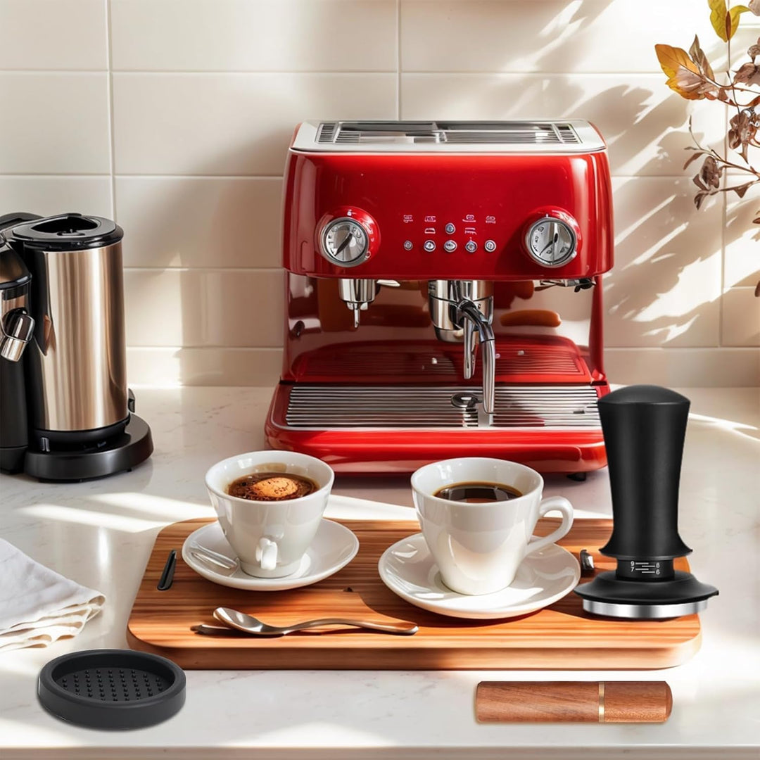 Kaffee Tamper Set 51mm,Espresso Tamper mit Skaleneinstellung, Kaffeerührer Werkzeug,Verteilerwerkzeu