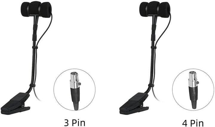SPORTARC Sax Mikrofon, Tragbares 3 Pin 4 Pin Wired Sax Mikrofon Omnidirektional, Clip On Mikrofon fü