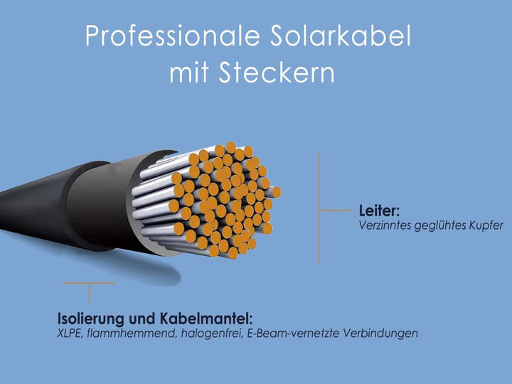 enjoy solar 4mm² Profi-Verbindungskabel Solarmodul zu Solarladeregler Anschlusskabel 8m 8m, 4mm², 8m