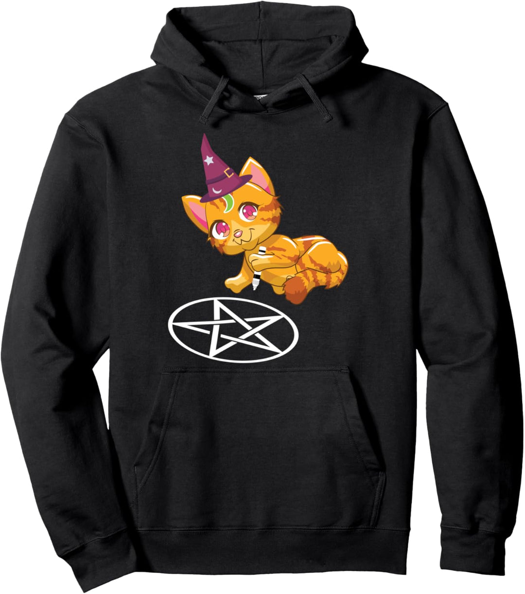 Katze Pentagram Goth Cat Pullover Hoodie