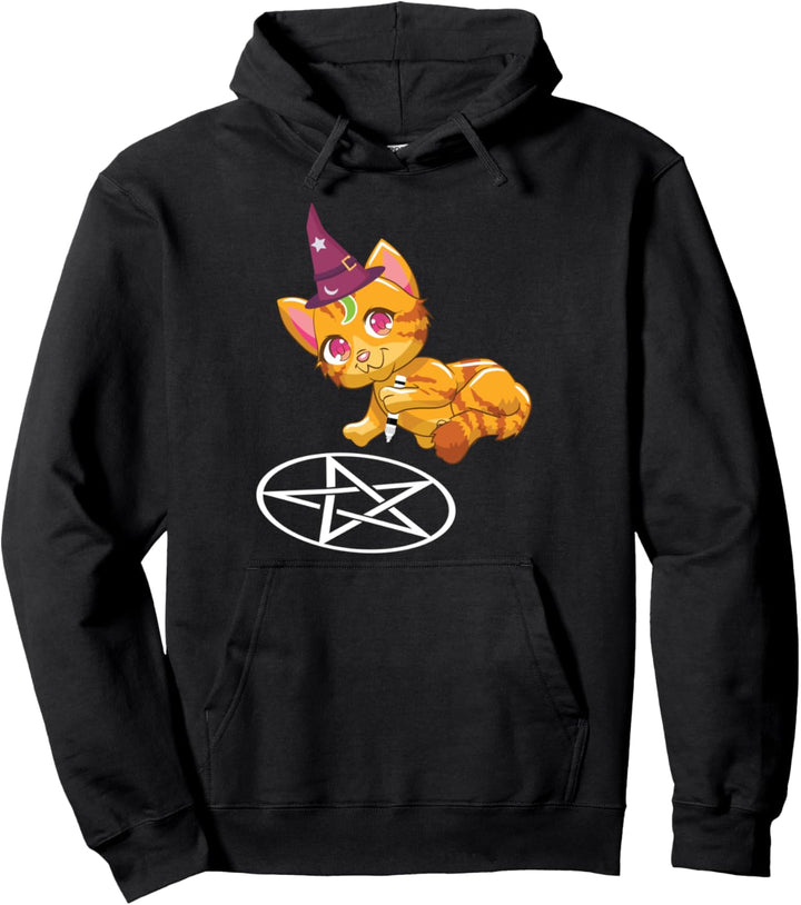 Katze Pentagram Goth Cat Pullover Hoodie