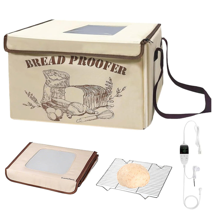 Brot Gärbox Sauerteig mit Heizung, Faltbare Elektrischer Brot Gärschrank mit Einsteckbarem NTC Tempe